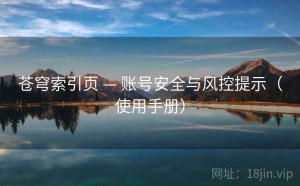 苍穹索引页 — 账号安全与风控提示（使用手册）